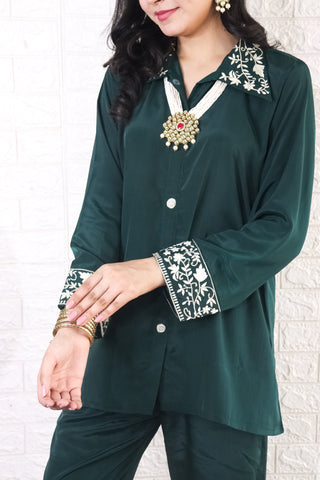 Riwayat Green Crepe Cord set