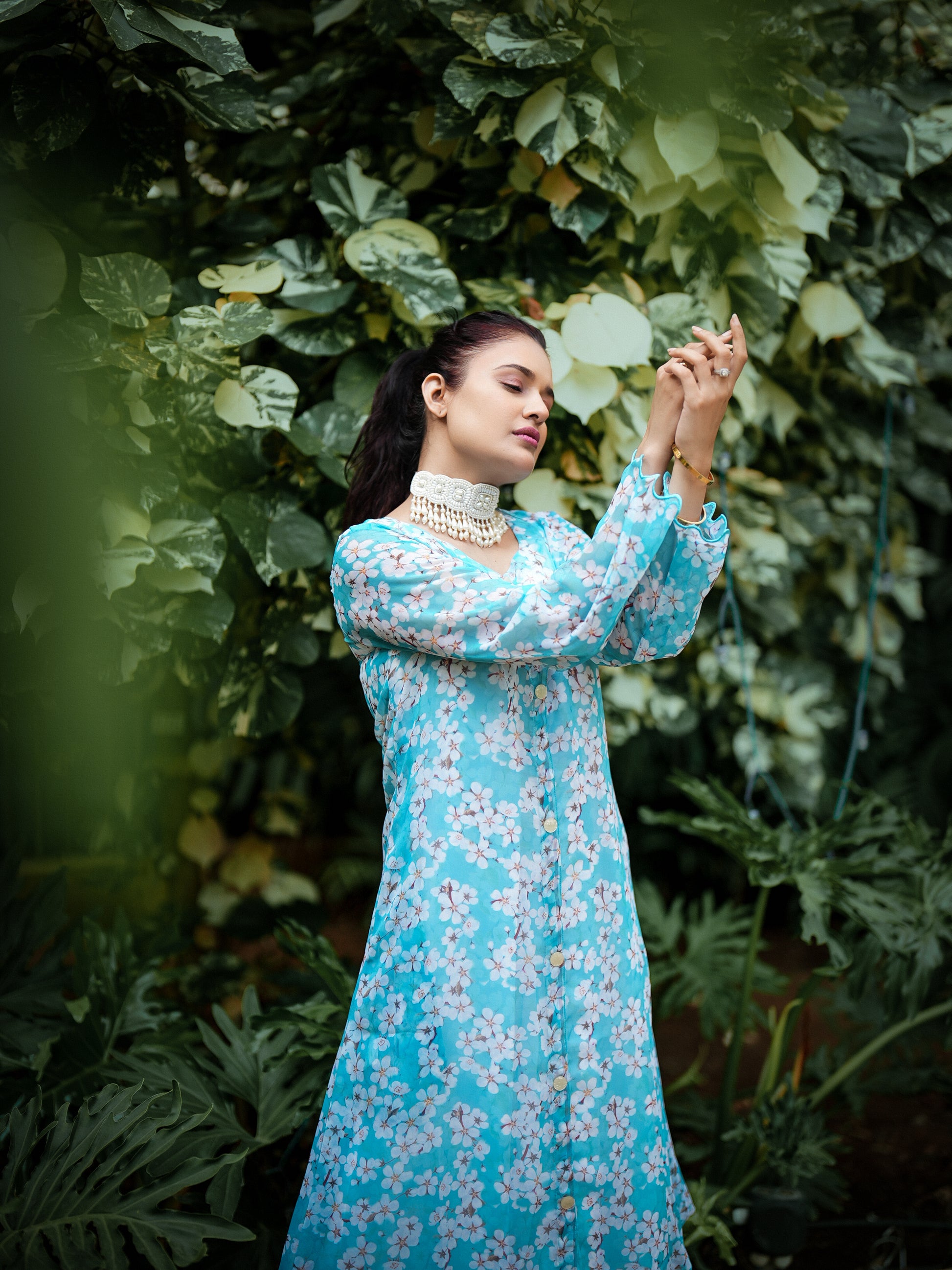 Blue floral set