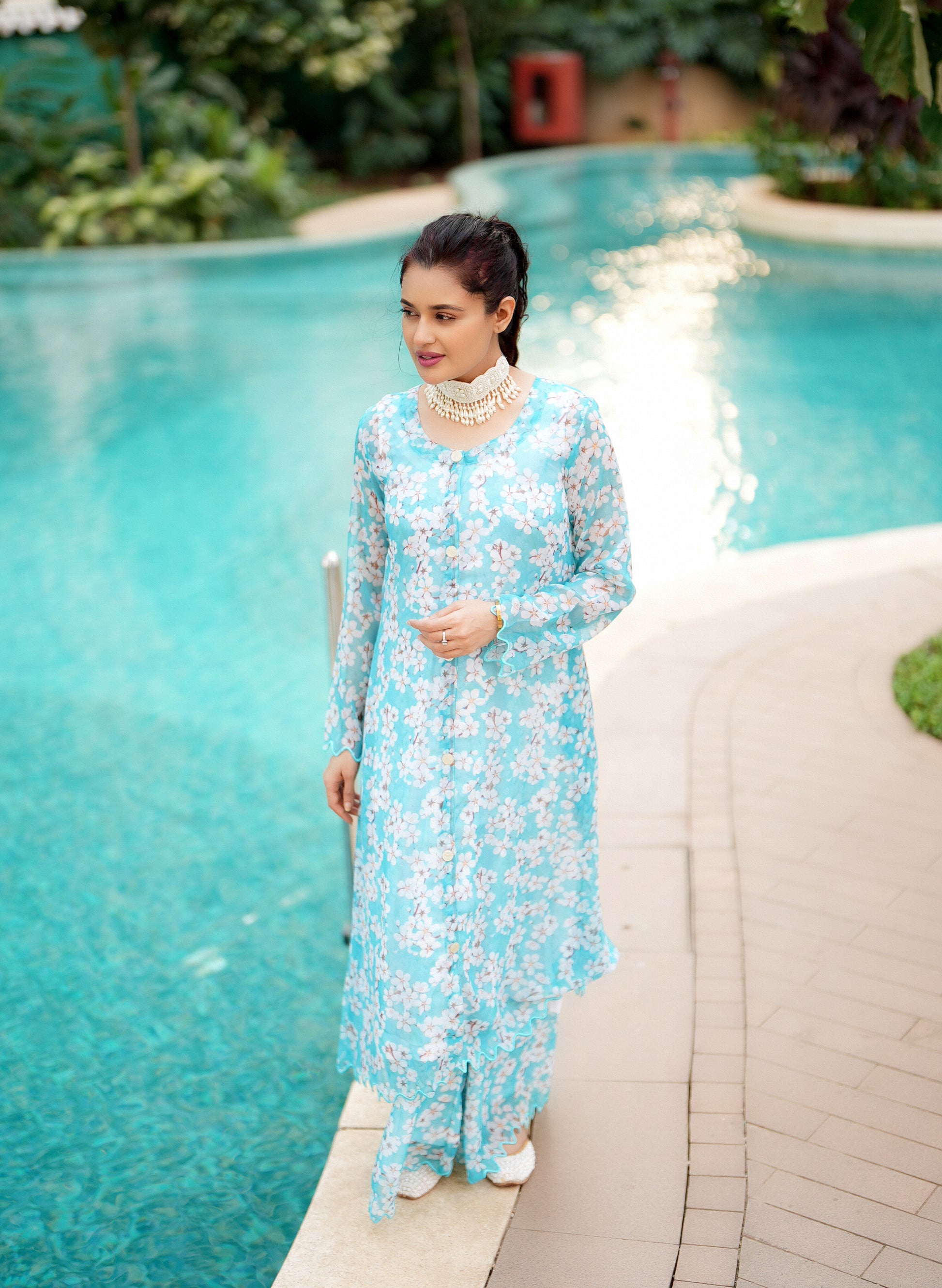 Blue floral set