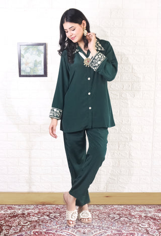 Riwayat Green Crepe Cord set