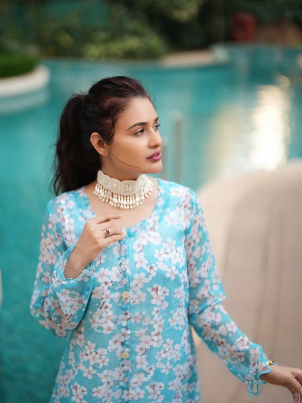 Blue floral set