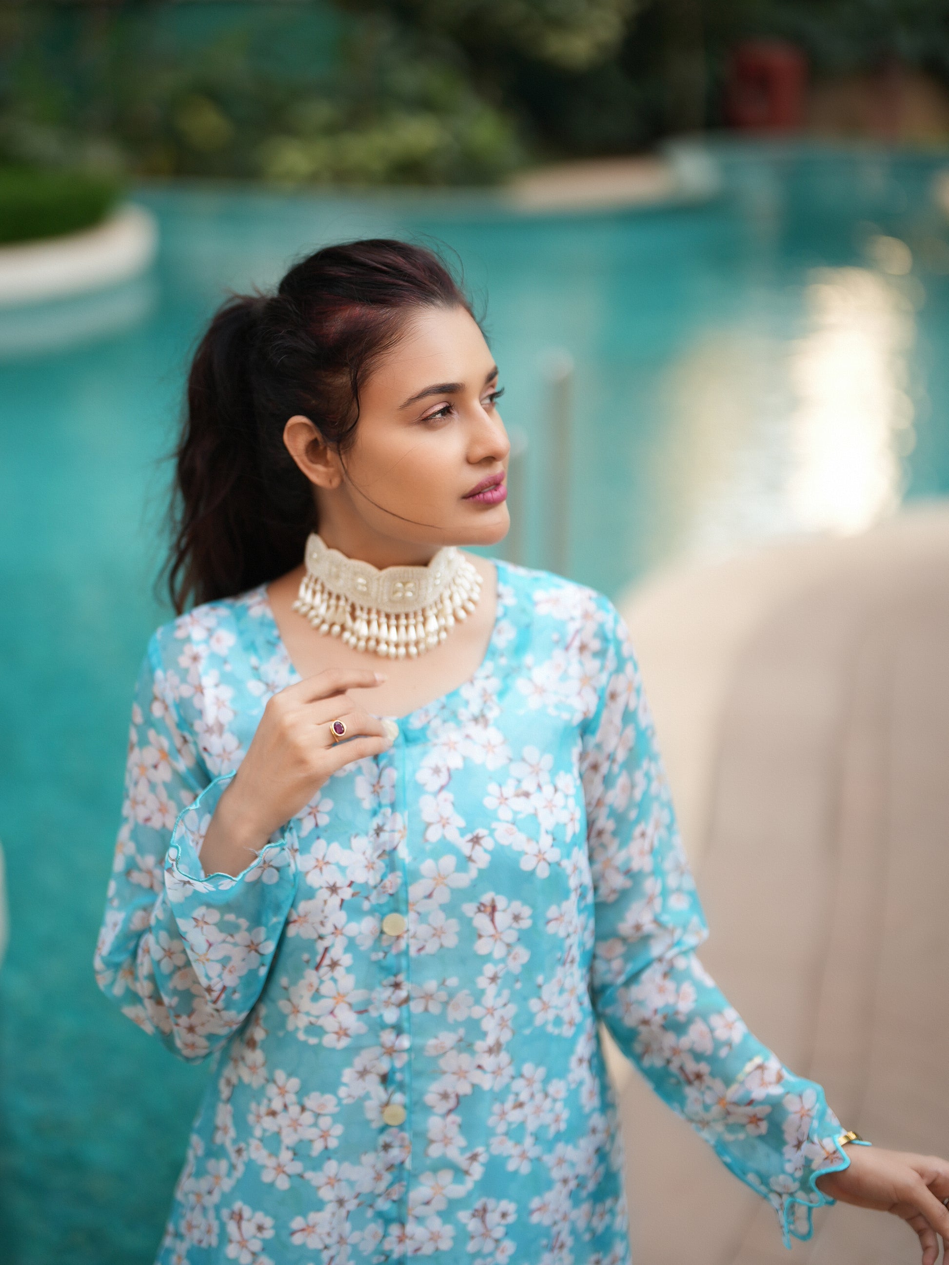 Blue floral set