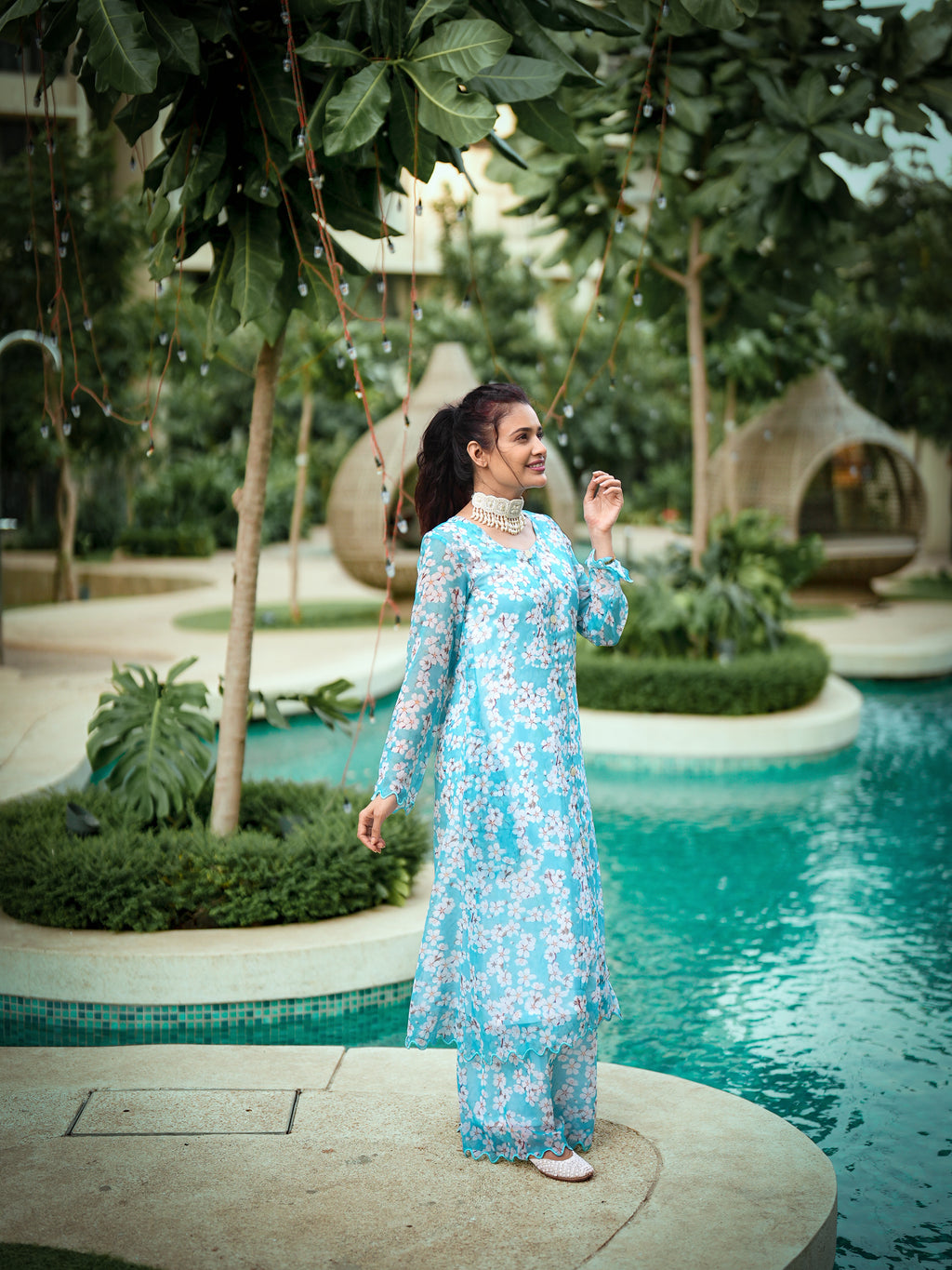 Blue floral set