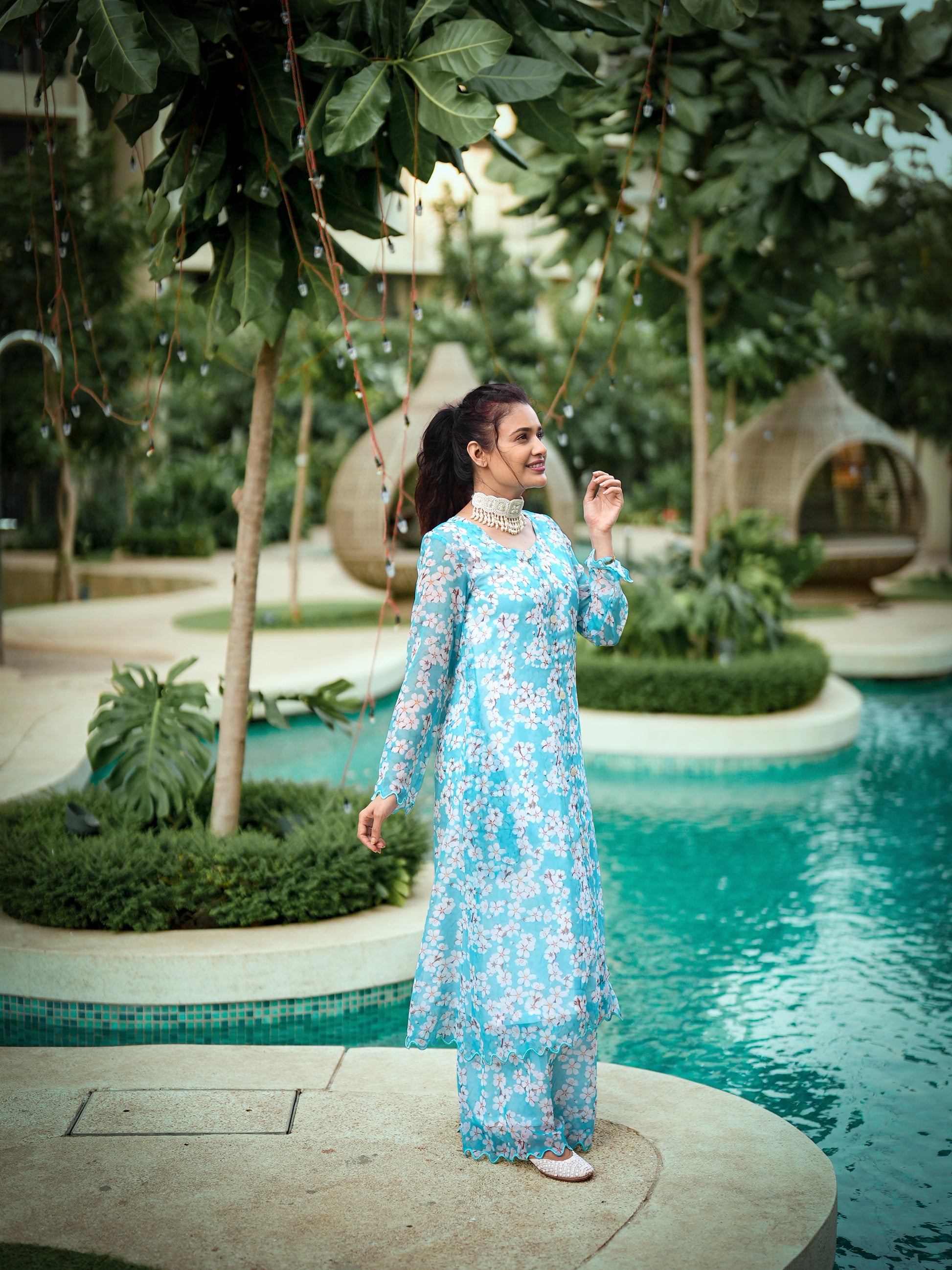 Blue floral set