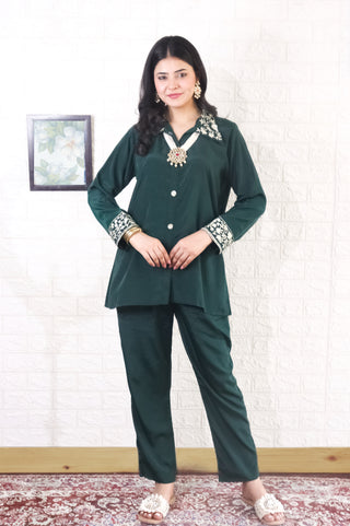 Riwayat Green Crepe Cord set