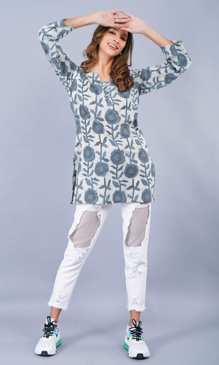 Blossom Breeze Handblock Kurti