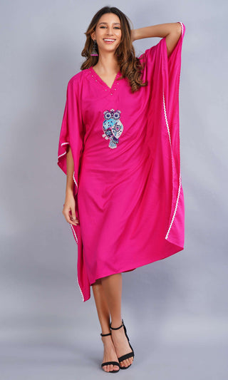 Blush Owl Haven Embroidered Kaftan