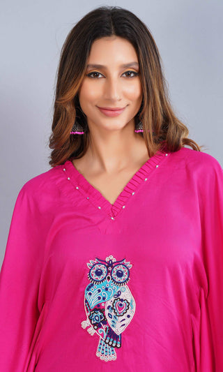 Blush Owl Haven Embroidered Kaftan