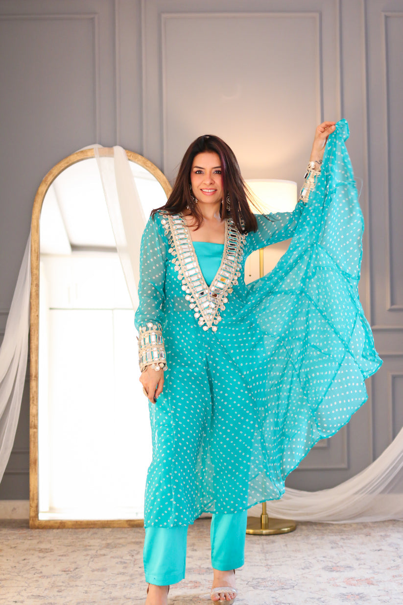 Zarqa–The Ocean Whisper Kurta Set