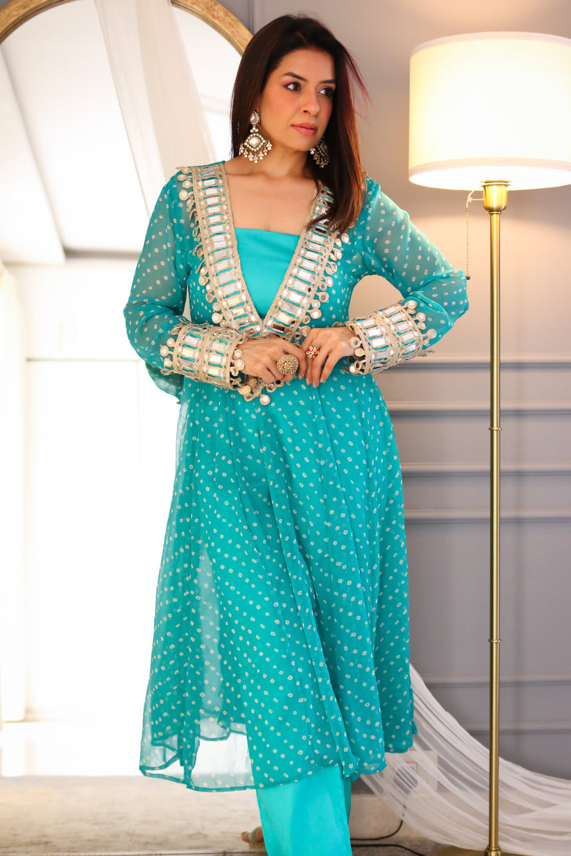 Zarqa–The Ocean Whisper Kurta Set
